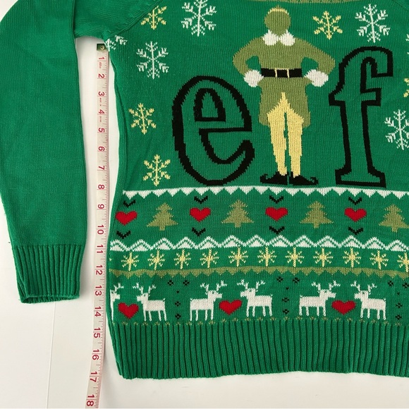 Elf Novelty Green Red Christmas Holiday Sweater size M - Picture 6 of 6